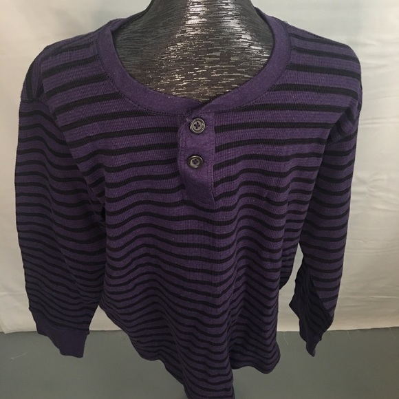 Vintage Sears & Roebuck Thermal Striped Shirt  XXL - Picture 2 of 6